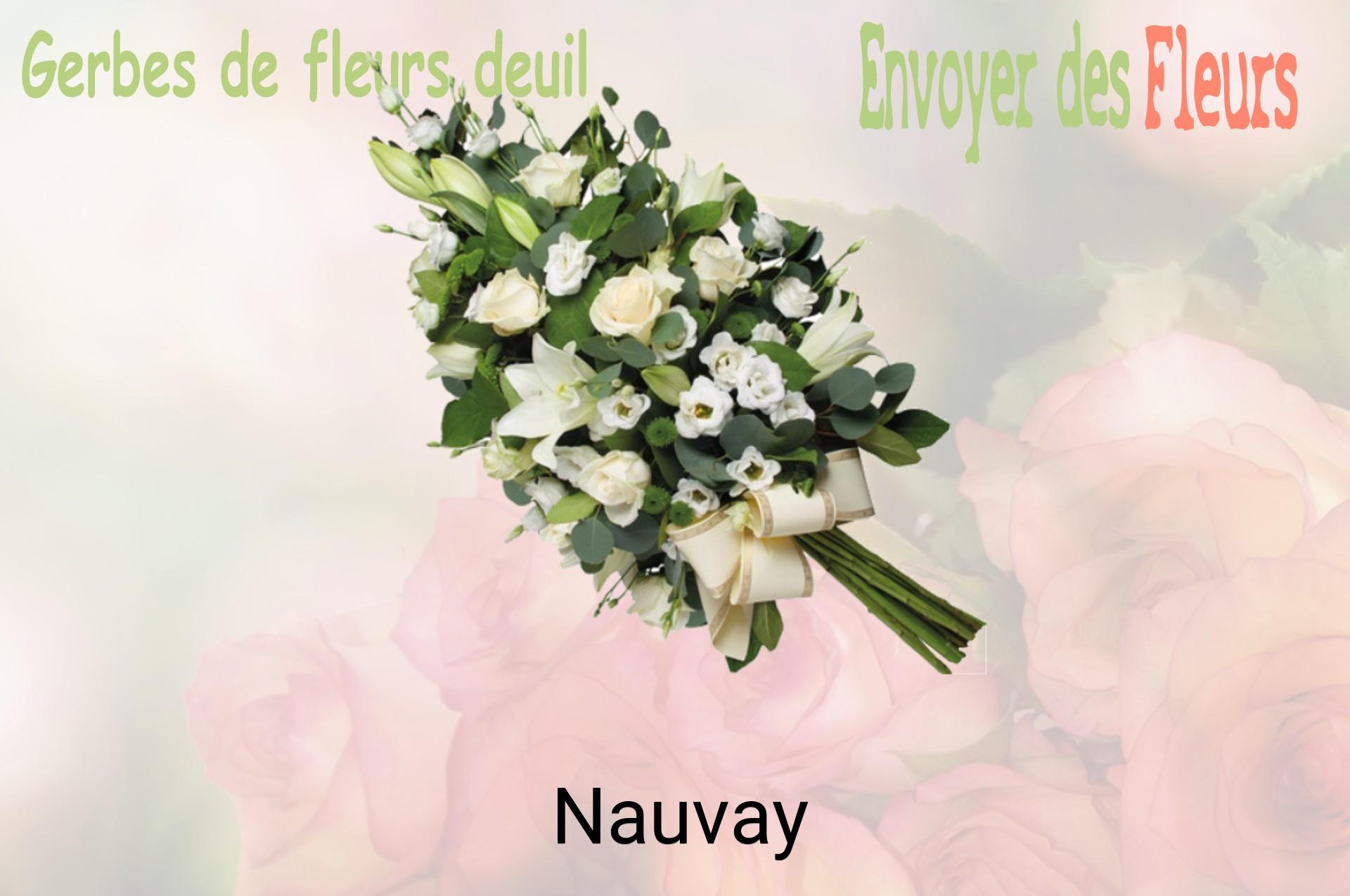 Gerbe de fleurs de deuil livrée à Nauvay